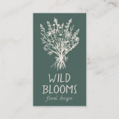 Wildblume Bouquet Rustikale Minimal einfache Blüte Visitenkarte (Vorderseite)