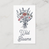 Wildblume Bouquet Rustikale Moderne Minimal floral Visitenkarte (Vorderseite)