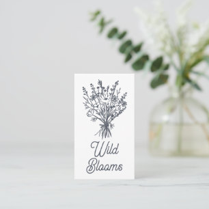 Wildblume Bouquet Rustikale Moderne Minimal floral Visitenkarte