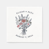 Wildblume Bouquet Rustikale Whimsical Wedding Bloo Serviette (Vorderseite)