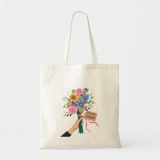 Wildblume Bouquet Tote Bag Tragetasche (Vorne)