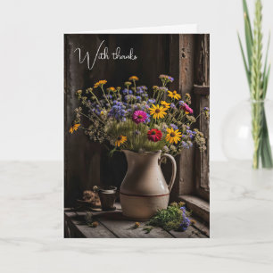 Wildblume Bouquet, vielen Dank Karte