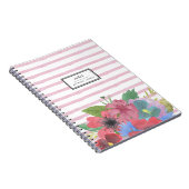 Wildblume Bouquet Wasserfarbe Streifen Notizblock (Rechte Seite)