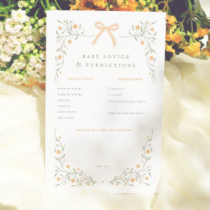 Wildblume Bow Babydusche Vorhersageberatung Spiel