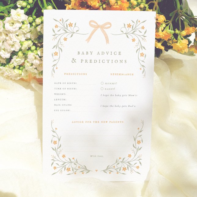 Wildblume Bow Babydusche Vorhersageberatung Spiel (Von Creator hochgeladen)