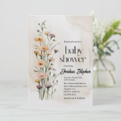 Wildblume Boy Baby Dusche Einladung (Stehend Vorderseite)