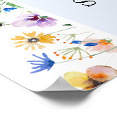 Wildblume Boy Baby Dusche Willkommen Poster (Ecke)