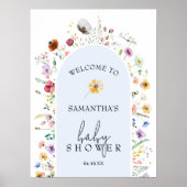 Wildblume Boy Baby Dusche Willkommen Poster (Vorne)