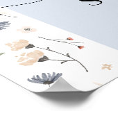 Wildblume Boy Baby Dusche Willkommen Poster (Ecke)