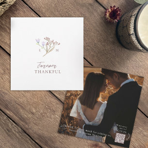 Wildblume braune Hochzeit im Herbst Foto QR-Code L Dankeskarte