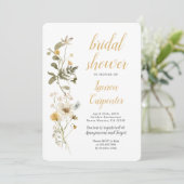 Wildblume Brautdusche Einladung (Stehend Vorderseite)