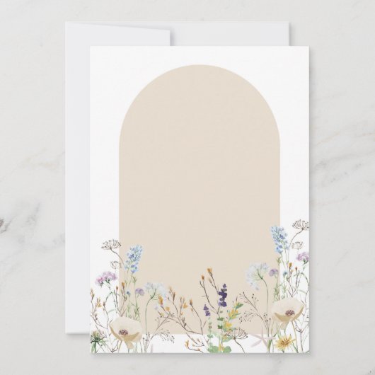 Wildblume Brautdusche Einladung (Rückseite)