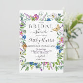 Wildblume Brautdusche Einladung (Stehend Vorderseite)