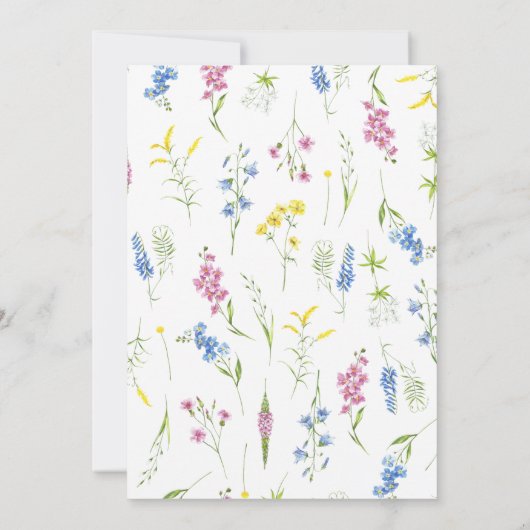 Wildblume Brautdusche Einladung (Rückseite)