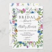 Wildblume Brautdusche Einladung (Vorne/Hinten)