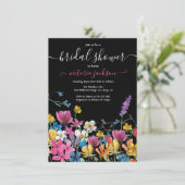 Wildblume Brautdusche Einladung (Stehend Vorderseite)