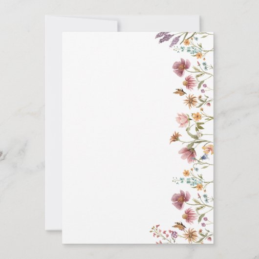 Wildblume Brautdusche Einladung (Rückseite)