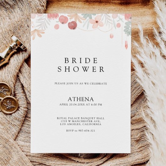 Wildblume Brautdusche Einladung