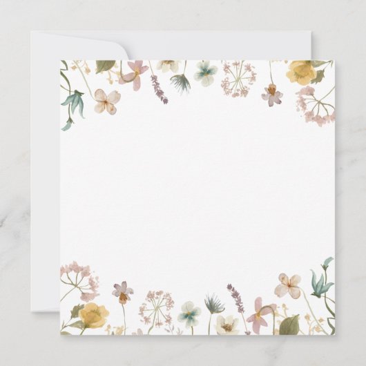 Wildblume Brautdusche Einladung (Rückseite)