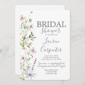 Wildblume Brautdusche Einladung (Vorne/Hinten)