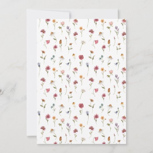 Wildblume Brautdusche Einladung (Rückseite)