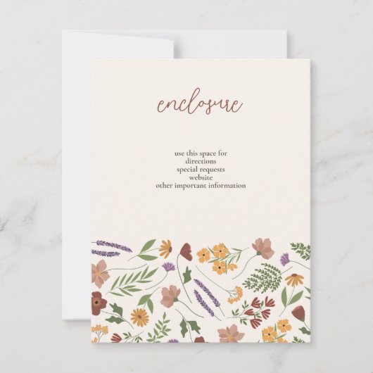 Wildblume Brautdusche Einladung Einlage (Vorderseite)