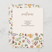 Wildblume Brautdusche Einladung Einlage (Vorne/Hinten)