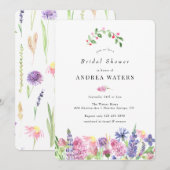 Wildblume Brautdusche Einladungen (Vorne/Hinten)