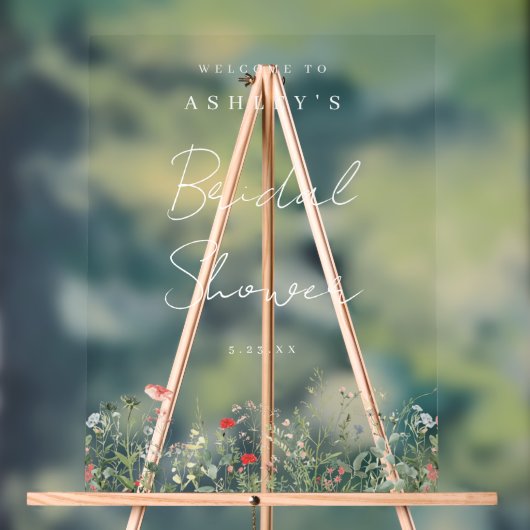 Wildblume Brautparty Acrylschild (Neutral)