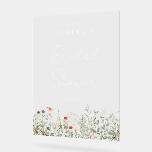 Wildblume Brautparty Acrylschild (Winkel)