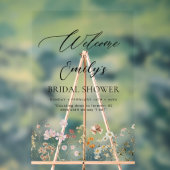 Wildblume Brautparty Begrüßung Unterschrift in Blo Acrylschild (Neutral)