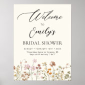 Wildblume Brautparty Begrüßung Unterschrift in Blo Poster (Vorne)