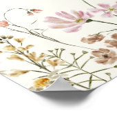 Wildblume Brautparty Begrüßung Unterschrift in Blo Poster (Ecke)