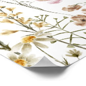 Wildblume Brautparty Begrüßung Unterschrift in Blo Poster (Ecke)