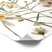 Wildblume Brautparty Begrüßung Unterschrift in Blo Poster (Ecke)