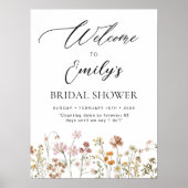 Wildblume Brautparty Begrüßung Unterschrift in Blo Poster (Vorne)