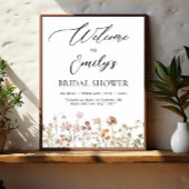 Wildblume Brautparty Begrüßung Unterschrift in Blo Poster