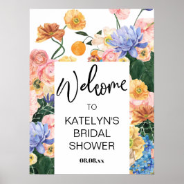 Wildblume Brautparty Begrüßungszeichen Poster