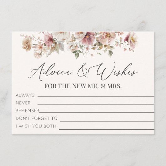 Wildblume Brautparty Beratung und Wünsche Begleitkarte (Vorderseite)