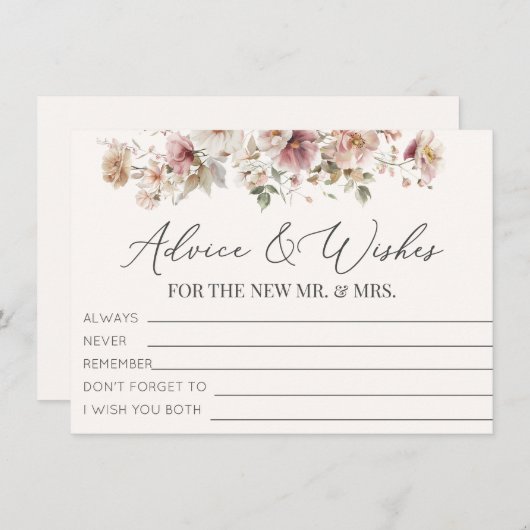 Wildblume Brautparty Beratung und Wünsche Begleitkarte (Vorne/Hinten)