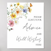 Wildblume Brautparty Beratung und Wünsche Poster (Vorne)