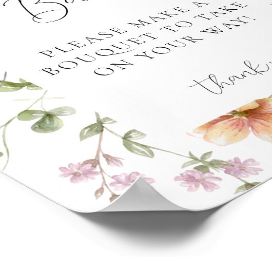 Wildblume Brautparty Blume Bar Signierung Poster (Ecke)