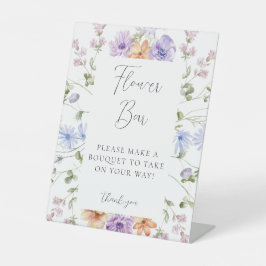 Wildblume Brautparty Blume Bar Signierung Sockelschild