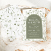 Wildblume Brautparty Blumenzange Grün Einladung