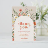 Wildblume Brautparty Danke Karte (Stehend Vorderseite)