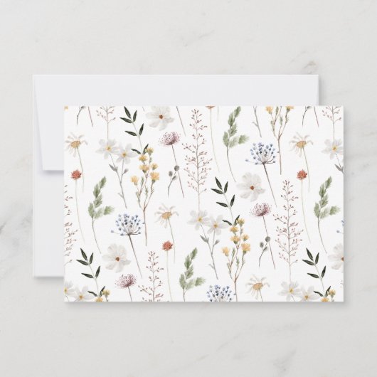 Wildblume Brautparty Danke Karte (Rückseite)