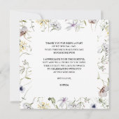 Wildblume Brautparty Danke Karte (Rückseite)
