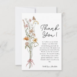 Wildblume Brautparty Danke Karte