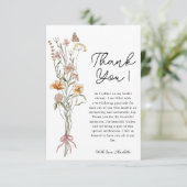 Wildblume Brautparty Danke Karte (Stehend Vorderseite)