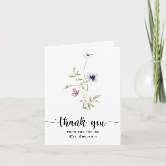 Wildblume Brautparty Danke Karte (Vorderseite)